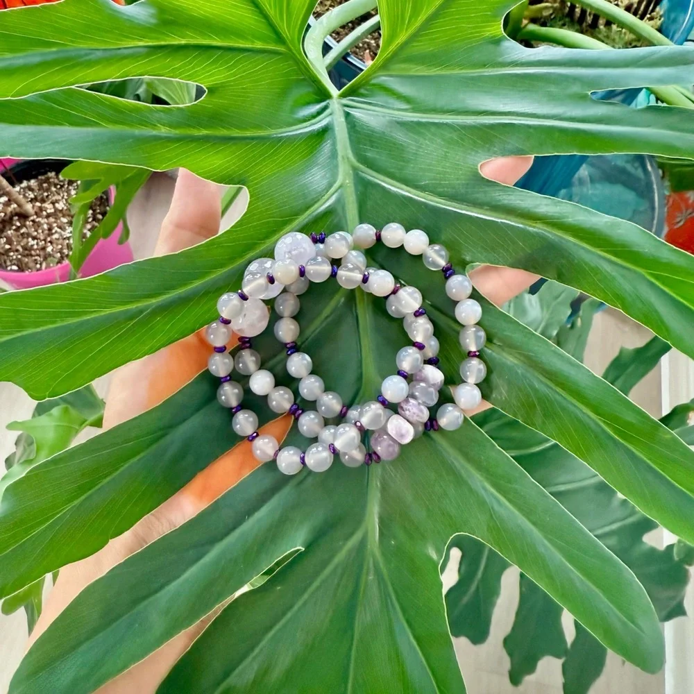 Amethyst ~ Agate ~ Hematite bracelet (one) - Picture 2 of 6
